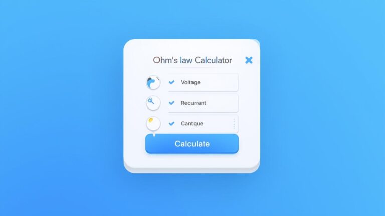 Ohm’s law calculator showing the relationship between voltage, current, resistance, and power