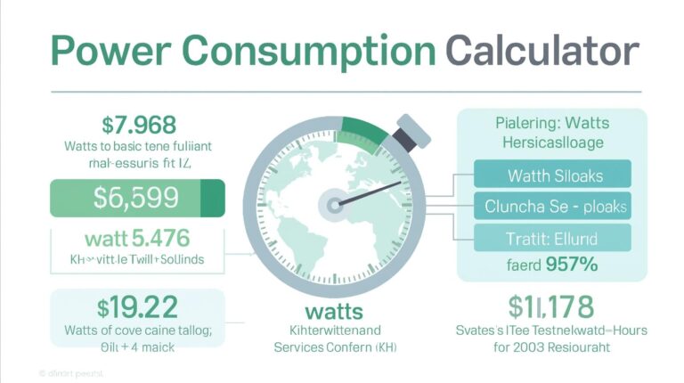 Power consumption calculator converting watts to kWh for daily, monthly, and yearly energy estimates